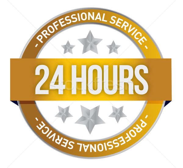 Twenty four hour support illustration design over a white backgr Stock photo © alexmillos
