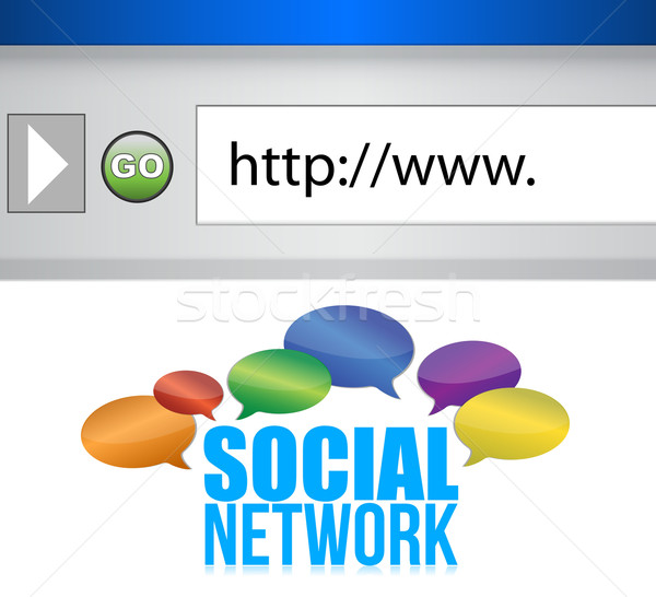 Browser window shows a social network  Stock photo © alexmillos