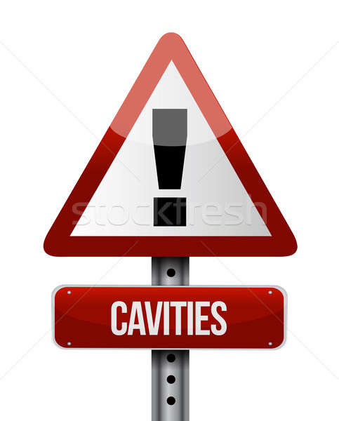 Cavities road sign illustration design  Stock photo © alexmillos