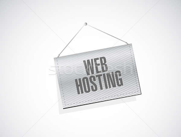 Stock fotó: Háló · hosting · akasztás · felirat · illusztráció · grafikai · tervezés