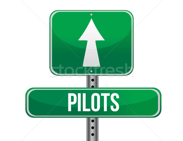 Stock photo: pilots road sign illustration design over a white background