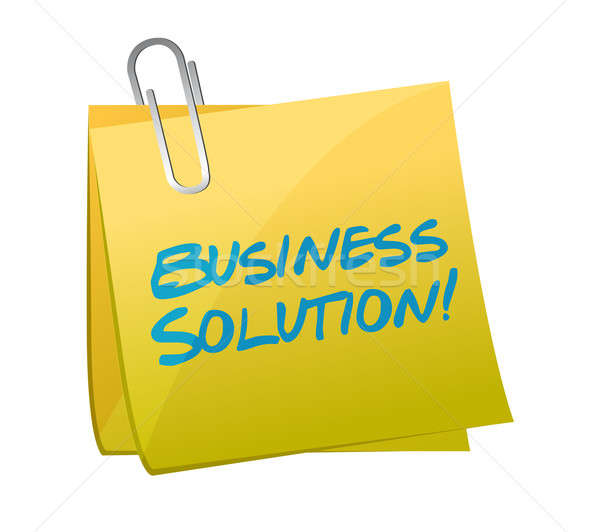 business solution post illustration design over a white backgrou Stock photo © alexmillos