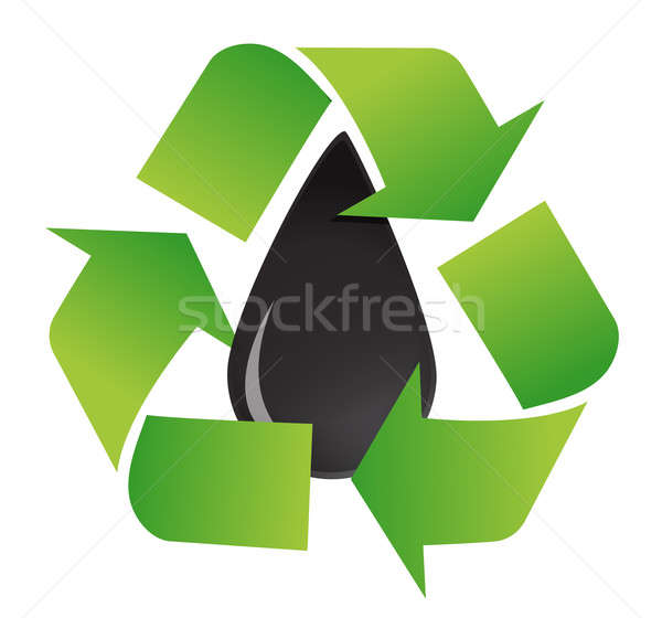 Reciclar petróleo símbolo ilustración diseno blanco Foto stock © alexmillos