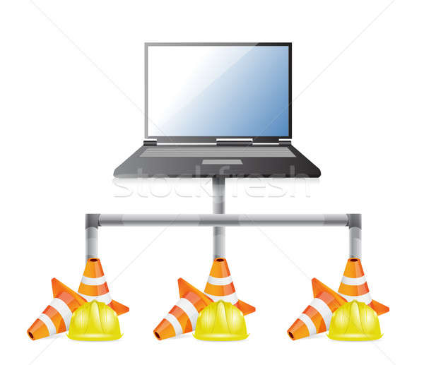 Laptop network issues illustration design Stock photo © alexmillos