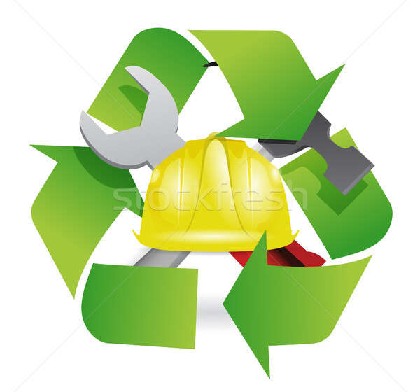 recycle and construction symbol join together Stock photo © alexmillos
