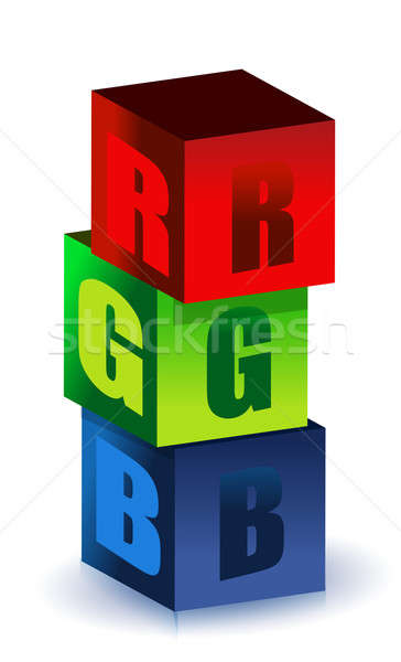 RGB illustration boxes isolated over a white background Stock photo © alexmillos