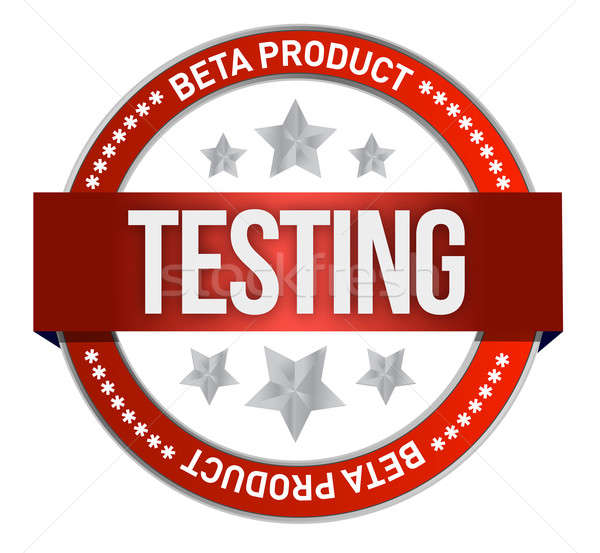 red stamp that shows the term beta testing illustration Stock photo © alexmillos
