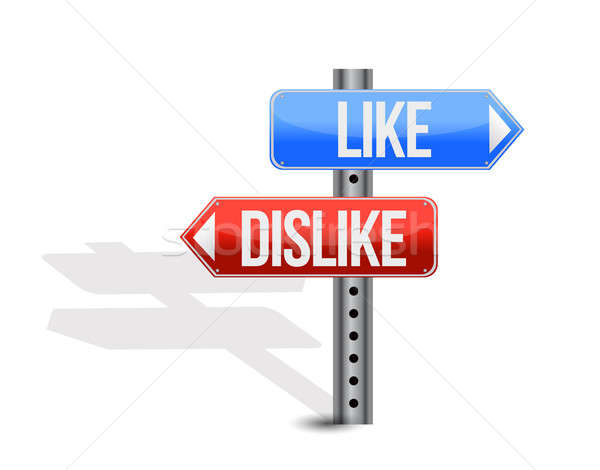like and dislike sign illustration design over white Stock photo © alexmillos
