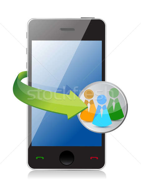 people network phone concept illustration design over white Stock photo © alexmillos