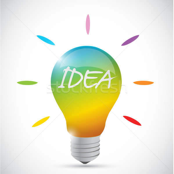 colorful idea lightbulb illustration design over a white backgro Stock photo © alexmillos