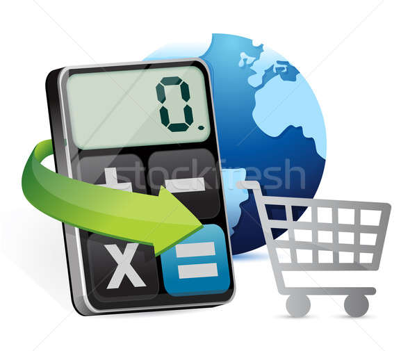 International shopping and modern calculator  Stock photo © alexmillos