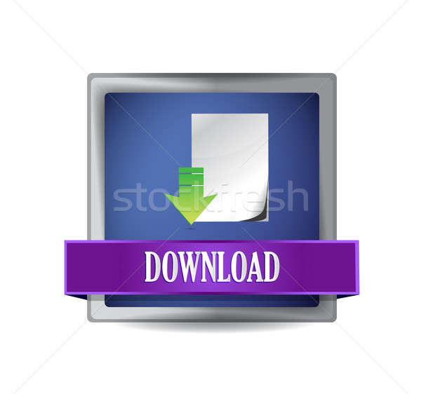 Stock photo: Download glossy blue button illustration 