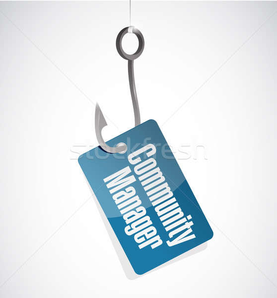 Stock photo: Community Manager hook sign concept