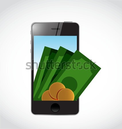Ordenador móviles pago aislado ilustración diseno Foto stock © alexmillos