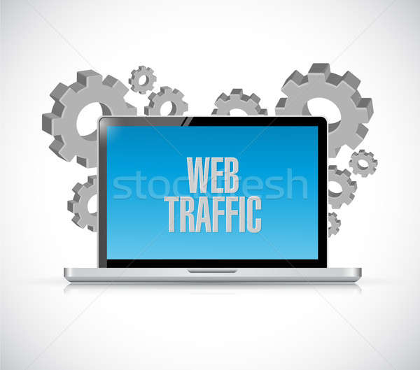 web traffic laptop computer illustration Stock photo © alexmillos