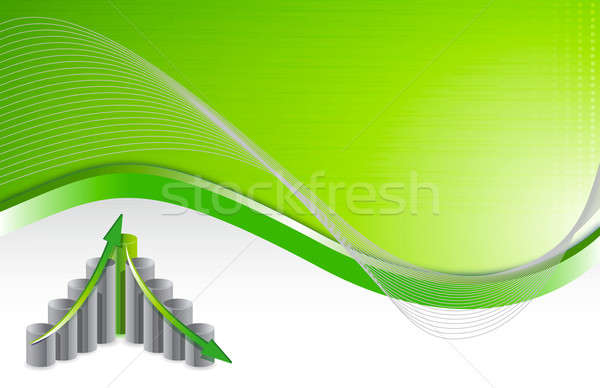 Foto stock: Verde · onda · traçar · negócio · ilustração · projeto