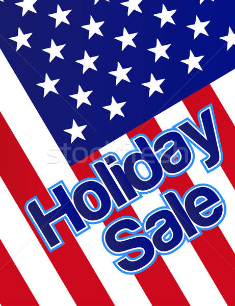 Vakantie verkoop banner Amerikaanse vlag business kunst Stockfoto © alexmillos