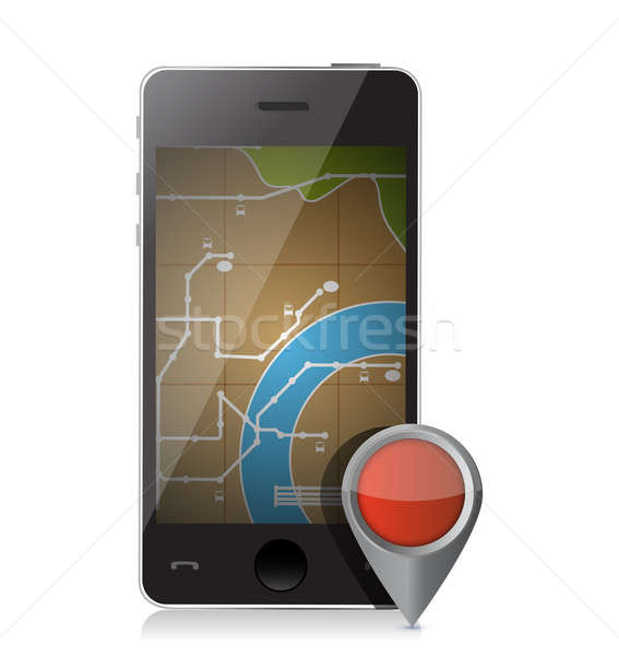 Stock photo: gps locator illustration design over a white background