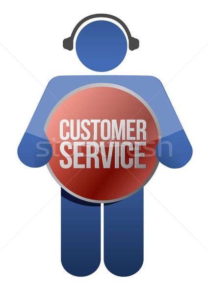 Customer support icon with headphones illustration design Stock photo © alexmillos