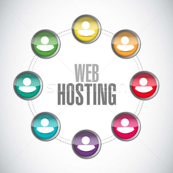 Web hosting people network sign concept Stock photo © alexmillos