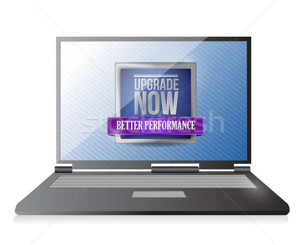 laptop with an upgrade now illustration design Stock photo © alexmillos
