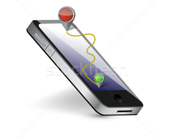 Mobiele gps rijden illustratie ontwerp Stockfoto © alexmillos