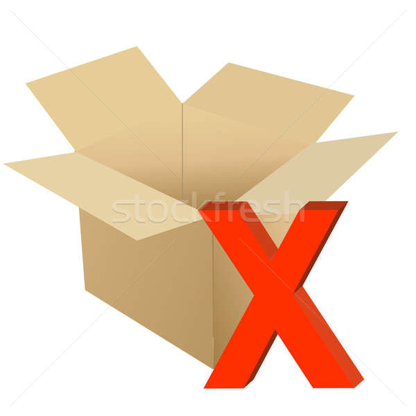 Cardboard with x mark illustration design isolated over a white  Stock photo © alexmillos