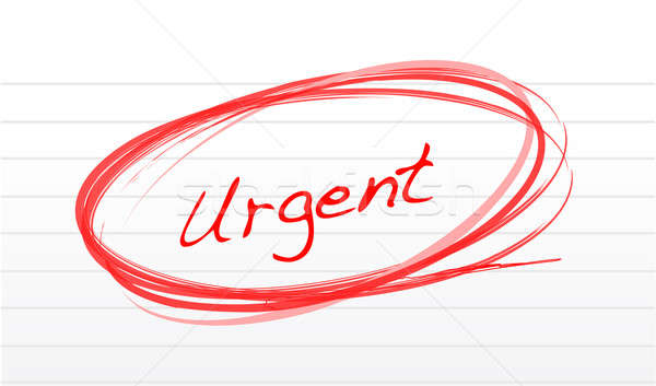 Urgent circled in red ink on white paper. Stock photo © alexmillos