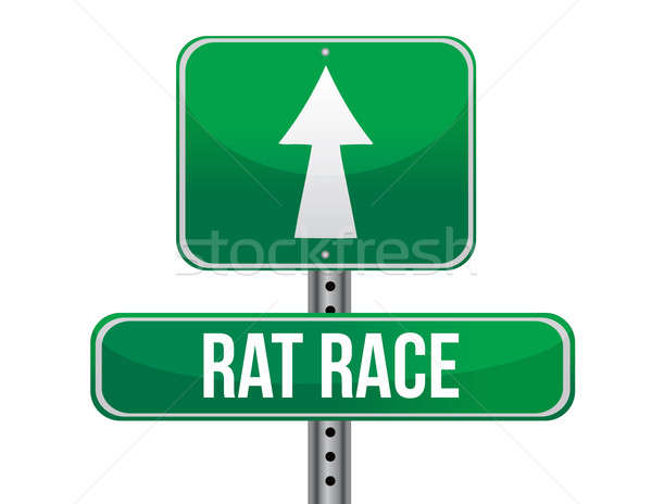rat race road sign illustration design over a white background Stock photo © alexmillos