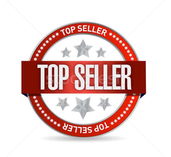 top seller seal illustration design over a white background Stock photo © alexmillos