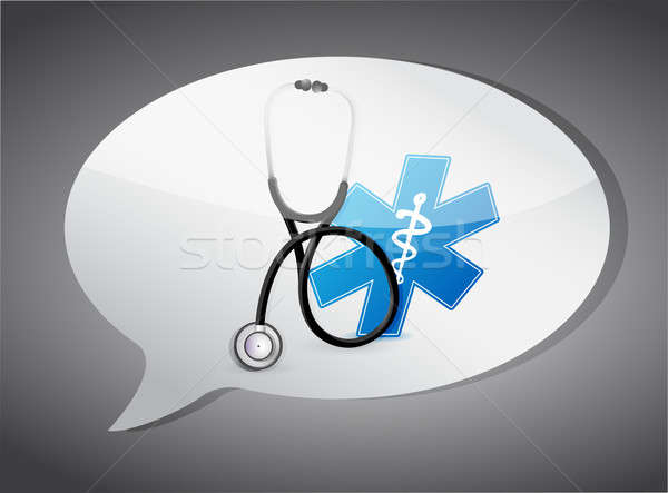 medical communication concept with a Stethoscope illustration de Stock photo © alexmillos