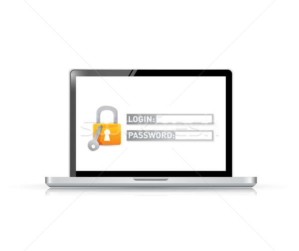security screen. login information required. illustration design Stock photo © alexmillos