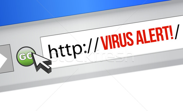 Wirusa alarm podpisania przeglądarka Internetu oprogramowania Zdjęcia stock © alexmillos