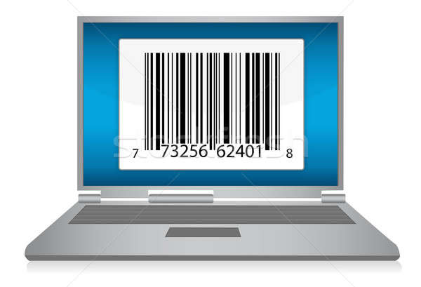 Laptop with Barcode illustration design Stock photo © alexmillos