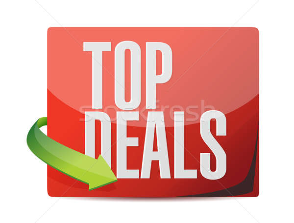 top deals sticker illustration design over a white background Stock photo © alexmillos