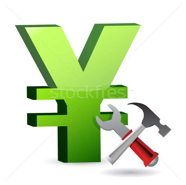 currency tools symbol illustration design over white Stock photo © alexmillos