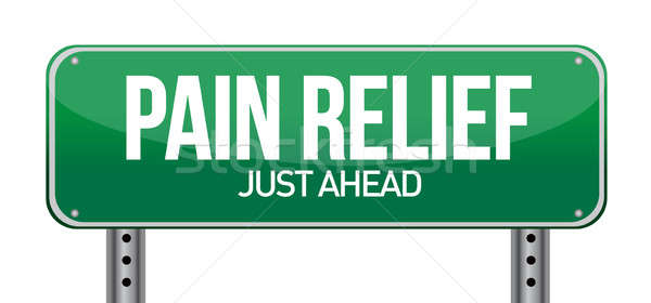 road traffic sign with a pain relief concept illustration design Stock photo © alexmillos