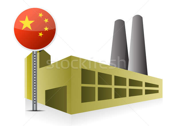 Produkcji Chiny tle pojęcia produkcji ilustracja Zdjęcia stock © alexmillos
