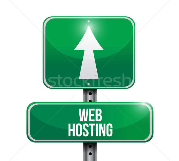 Internetowych hosting podpisania ulicy ilustracja grafiki komputera Zdjęcia stock © alexmillos