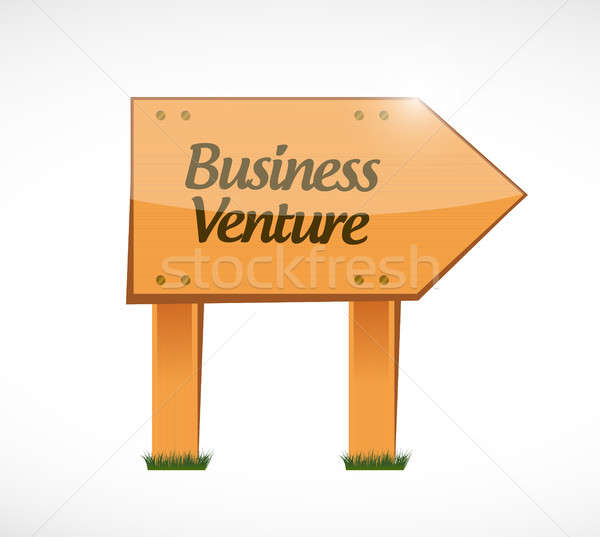 business venture wood sign concept Stock photo © alexmillos