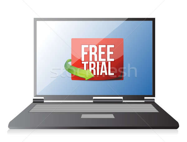 laptop free trial message Stock photo © alexmillos