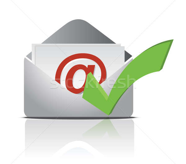 E mail icon and validation illustration design Stock photo © alexmillos