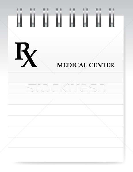 Ordonnance illustration design blanche papier médecine Photo stock © alexmillos
