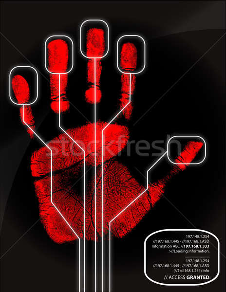 Hand being scanned before access is granted. Stock photo © alexmillos