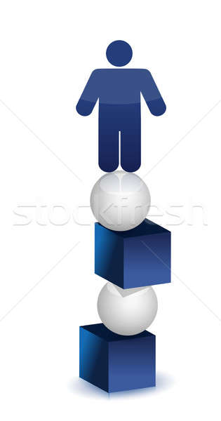 Instable équilibre Homme icône haut design Photo stock © alexmillos