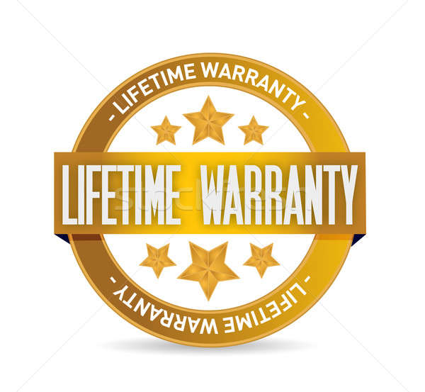 lifetime warranty seal stamp illustration design over a white ba Stock photo © alexmillos