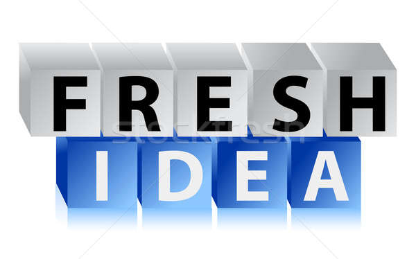 Stock photo: Letters and block with text - fresh idea