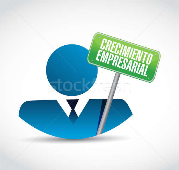Afaceri creştere avatar semna spaniol ilustrare Imagine de stoc © alexmillos