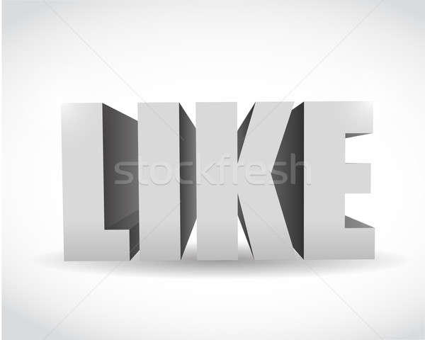 3d social media like text illustration design Stock photo © alexmillos