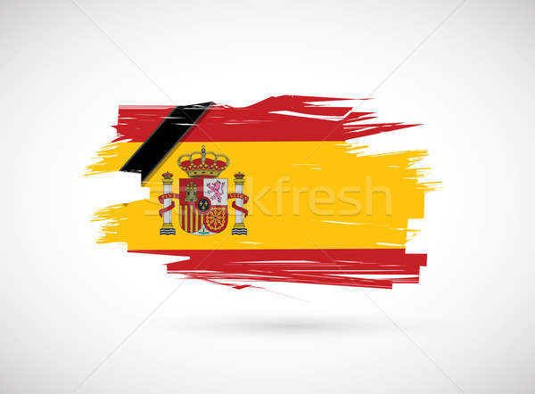 メモリ スペイン国旗 スペイン インク フラグ 白 ストックフォト © alexmillos